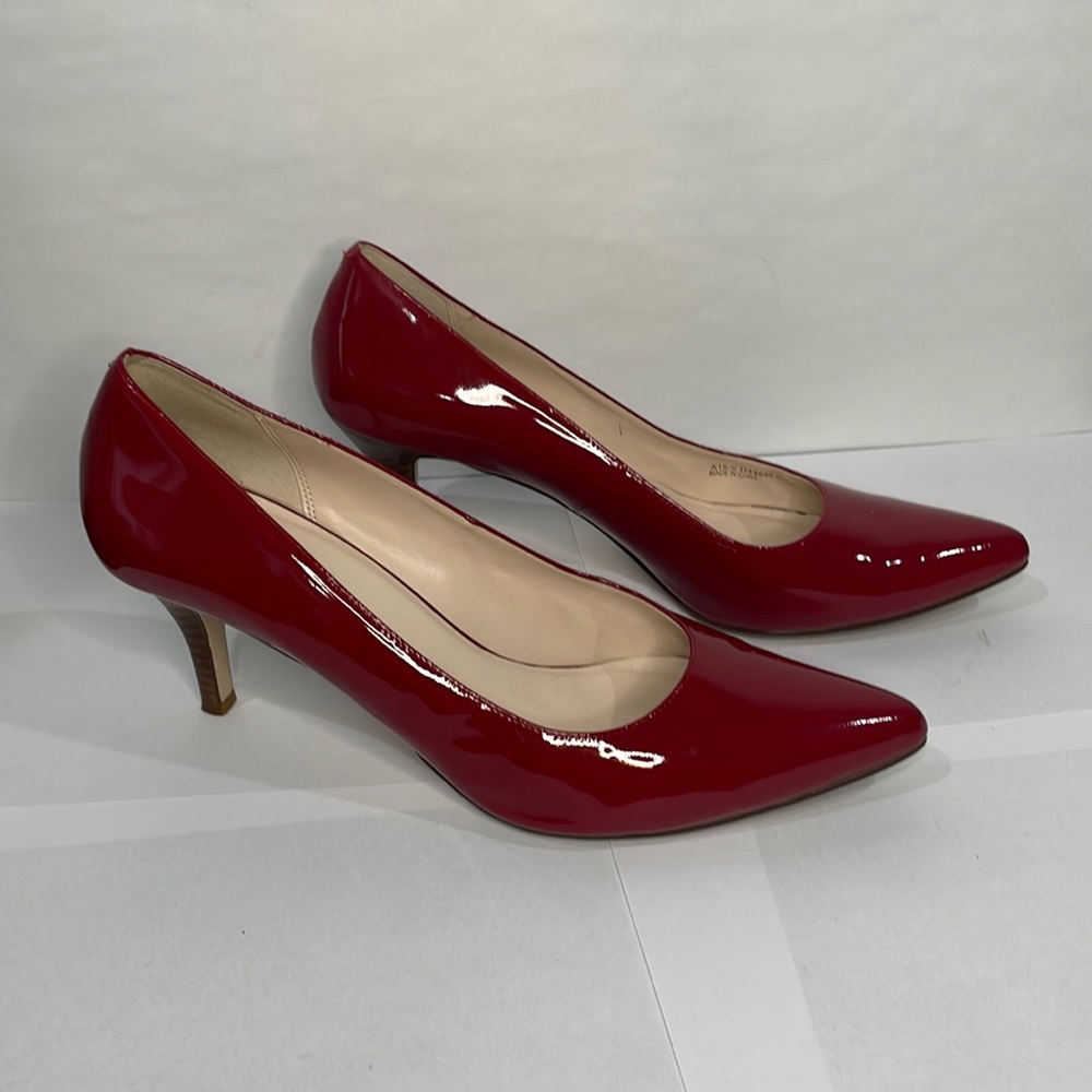 Cole Haan Red patent leather pump with wooden heel - size 10.5B